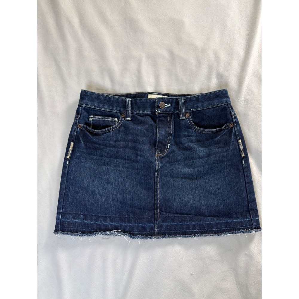 Old Navy Womens Dark Wash Raw Hem Denim Mini Skirt Size 16